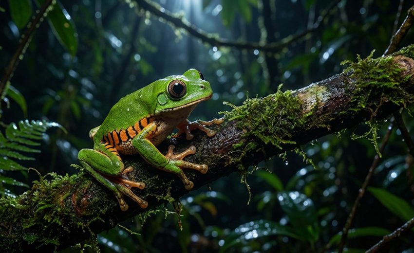 reticulated leaf frog